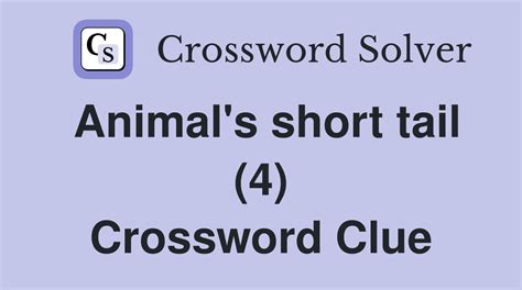 short tail crossword clue